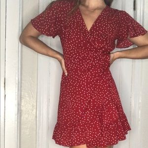 Polka dot red dress size M